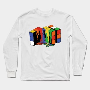 melting rubiks cube Long Sleeve T-Shirt